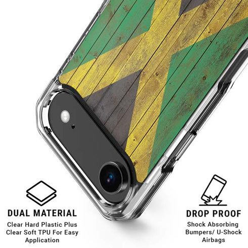 Jamaican Flag Dark Wood iPhone 17 Air MagSafe Case